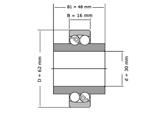FAG Kogellager Zelfinstellend 11206 Cilindrisch TVH (30x62x16mm)
