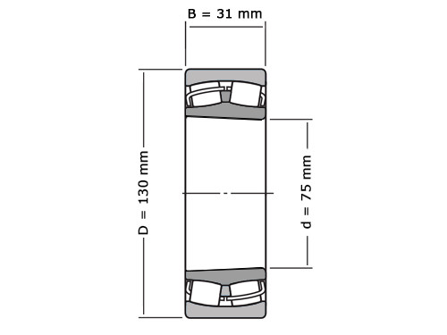 SKF Tonlager Zelfinstellend 22215 Conisch EK C4 (75x130x31mm)