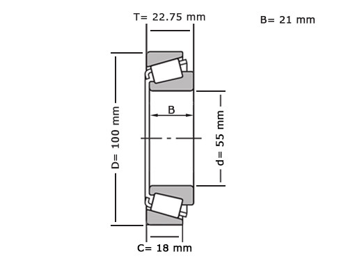 FAG Kegellager 30211 A (55x100x22.75mm)