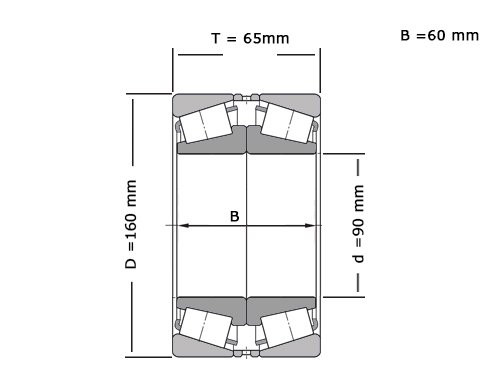 SKF Kegellager 30218 J2 DF (90x160x65mm)