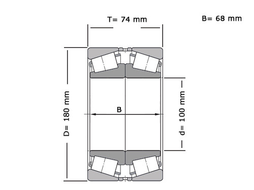 SKF Kegellager 30220 DF (100x180x37mm)