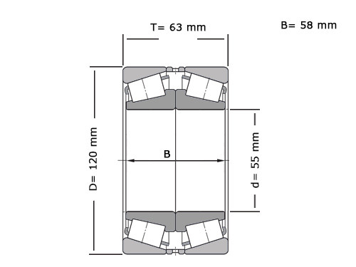 NKE Kegellager 31311 DF (55x120x63mm)
