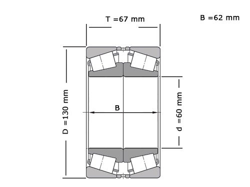 FAG Kegellager 31312 XL DF A80 120 = SET (60x130x67mm)