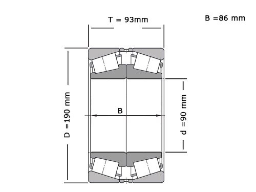 Foto van FAG Kegellager 31318 N11CA A120 160 2pcs. (90x190x93mm) FAG Kegellager 31318 N11CA A120 160 2pcs. (90x190x93mm)