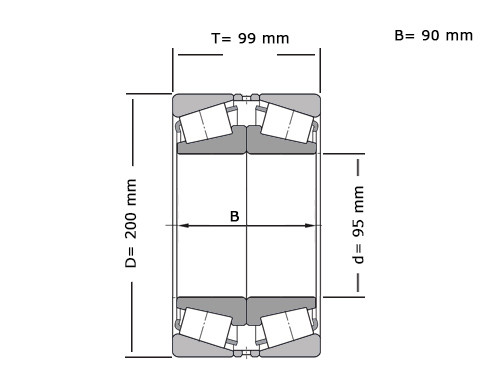 NKE Kegellager 31319 DF (95x200x99mm)