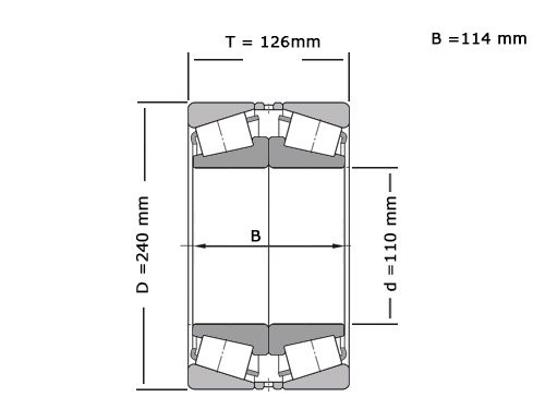 FAG Kegellager 31322 X XL P5 DF A140 180 2pcs. (110x240x126mm)