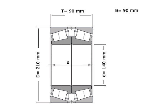 SKF Kegellager 32028 X DF (140x210x90mm)