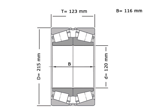 SKF Hoekcontactlager Tweerijig 32224 J2 DF (120x215x123mm)
