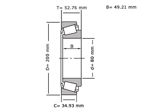 NTN Kegellager 4T-98316 (80x200x49.21mm)