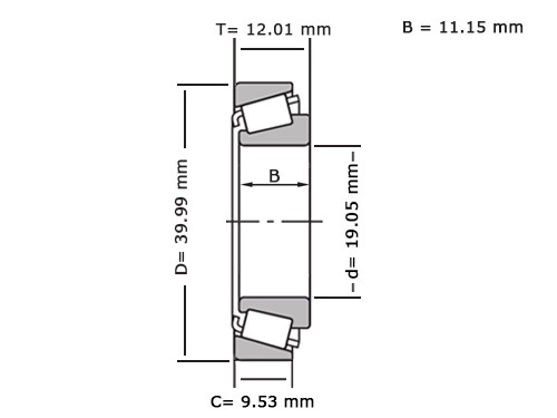 NTN Kegellager 4T-A6075/A6157 (19.05x39.99x12.01mm)