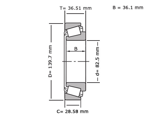Timken Kegellager 580/572 (82.55x139.70x36.51mm)