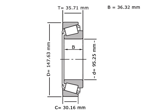 Timken Kegellager 594A/592 A (95.25x147.63x35.71mm)