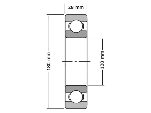 FAG Kogellager 6024 M (120x180x28mm)