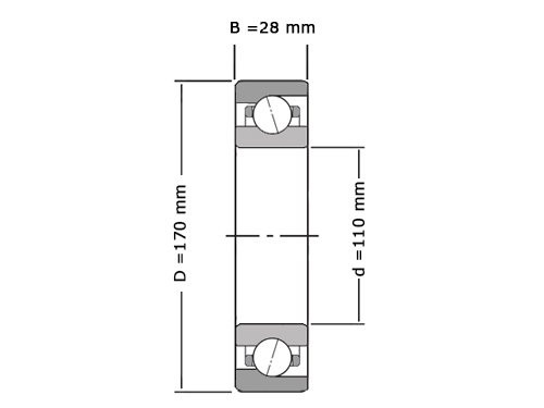 FAG Hoekcontactlager Eenrijig HSS7022 E T P4S UL (110x170x28mm)