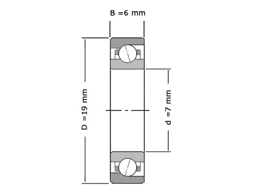 FAG Hoekcontactlager Eenrijig (Super Precisie) B707 C T P4S UL (7x19x6mm)