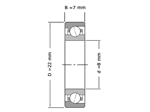 SKF Hoekcontactlager Eenrijig (Super Precisie) 708 CDGA P4A (8x22x7mm)