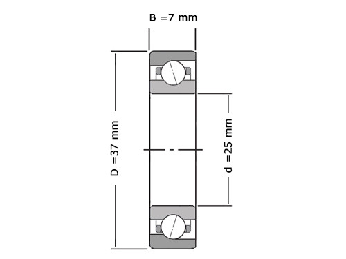 SKF Hoekcontactlager Eenrijig 71805 ACDGA P4 (25x37x7mm)