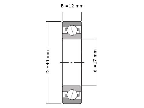FAG Hoekcontactlager Eenrijig 7203 B MP (17x40x12mm)