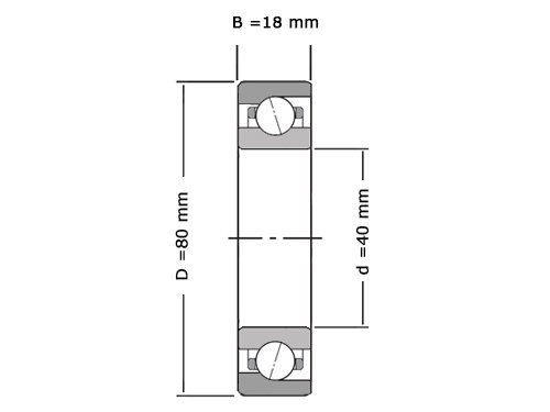 Nachi Hoekcontactlager Eenrijig 7208 ACYU GLP4 (40x80x18mm)