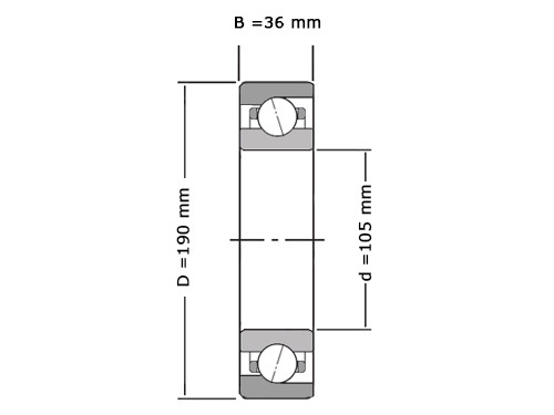 FAG Hoekcontactlager Eenrijig 7221 B MP UA (105x190x36mm)