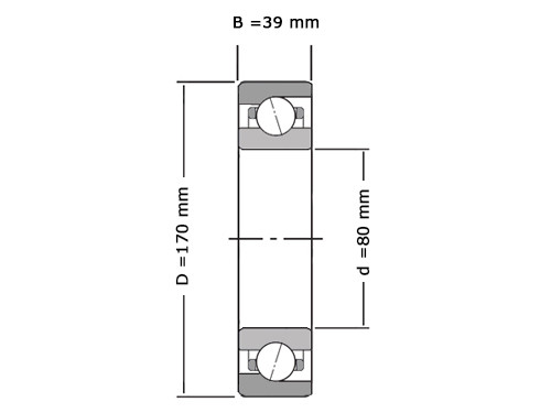 FAG Hoekcontactlager Eenrijig 7316 B TVP UA (80x170x39mm)