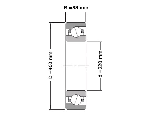 FAG Hoekcontactlager Eenrijig 7344 B MP UA (220x460x88mm)