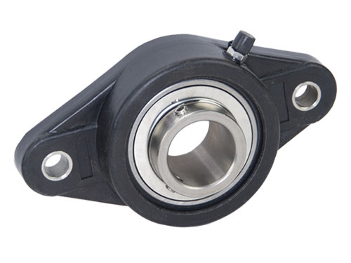 IBB Lagerblok Kunststof Zwart Ovaal TP-UCFL206 RVS (30mm)