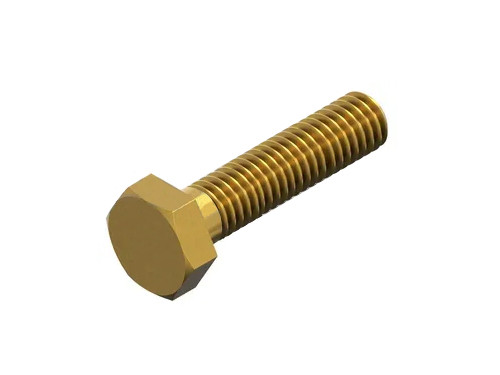 Foto van Zeskanttapbout Voldraad DIN 933 M10x35mm Messing CU2/CU3 Zeskanttapbout Voldraad DIN 933 M10x35mm Messing CU2/CU3