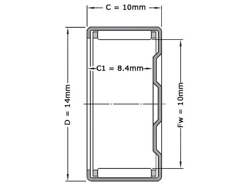 INA Naaldlager BK1010 (10x14x10mm)