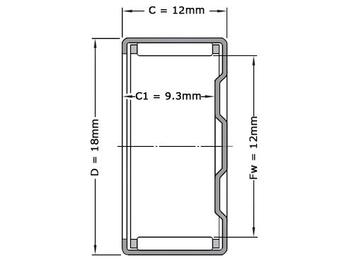 INA Naaldlager BK1212 (12x18x12mm)