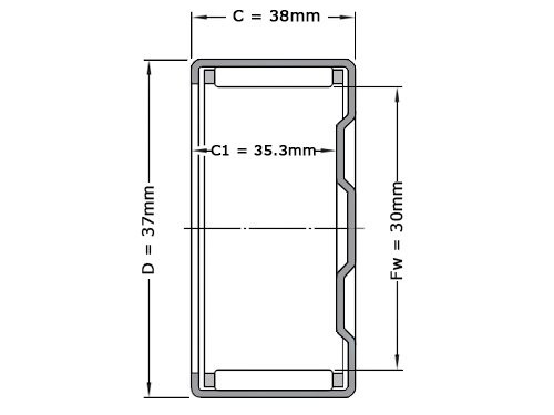 INA Naaldlager BK3038 ZW (30x37x38mm)