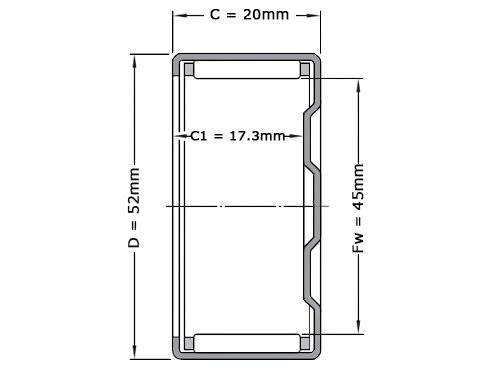INA Naaldlager BK4520 (45x52x20mm)