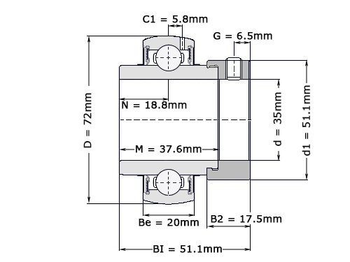 NTN Insert Lager UEL207 D1 (35mm)
