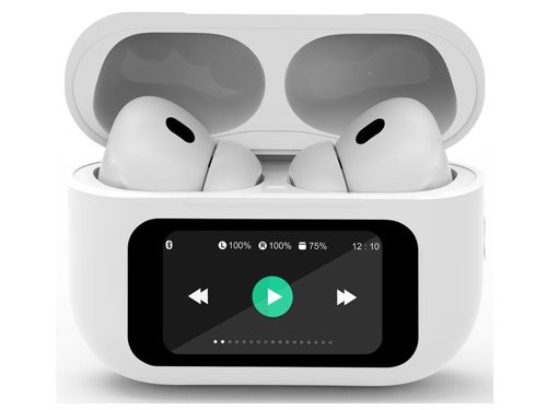 Foto van Bluetooth draadloze earbuds + LCD oplaadcase wit Bluetooth draadloze earbuds + LCD oplaadcase wit