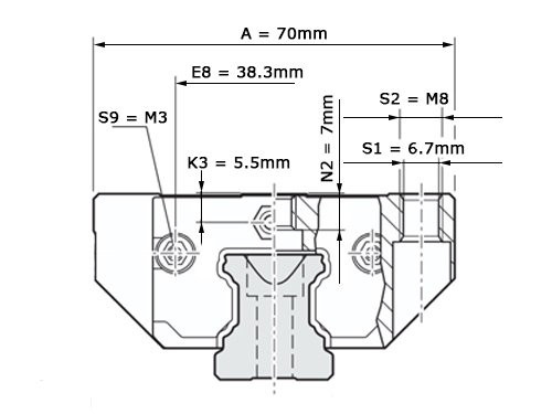 Bosch Rexroth Kogelwagen Koolstofstaal KWD-025-FLS-C2-N-1 Zonder Kogelketting