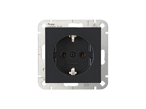 Foto van Kopp HK07 antraciet inbouw stopcontact wcd RA Kopp HK07 antraciet inbouw stopcontact wcd RA