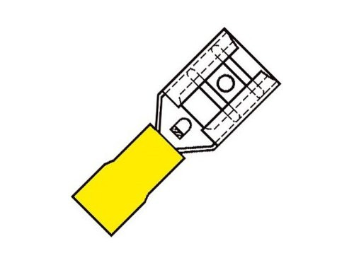 Foto van Kabelschoen vlaksteker female geel 6.3mm Kabelschoen vlaksteker female geel 6.3mm