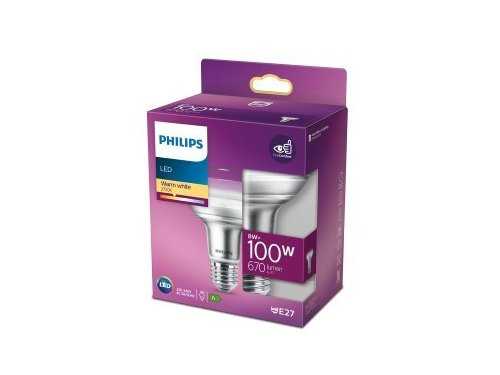 Philips LED spot R80 E27 8-100W 2700K blister