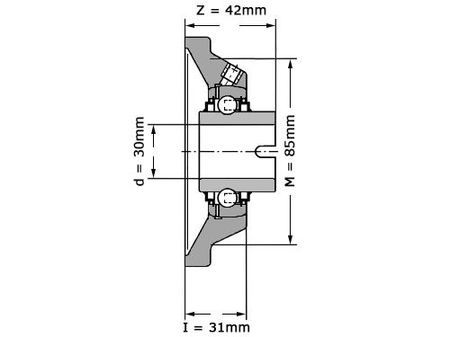 INA  Lagerblok Vierkant RCJL30 N (30mm)
