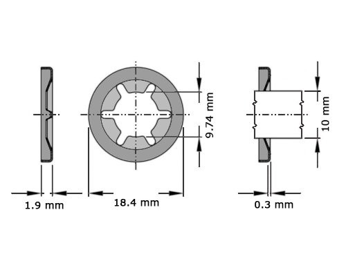 Foto van Starlock Borgring 10mm Gebruineerd Starlock Borgring 10mm Gebruineerd