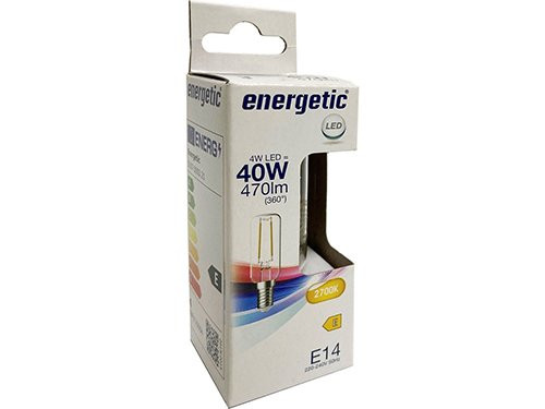 Energetic LED buislamp T25 E14 4-40W 2700K filament helder