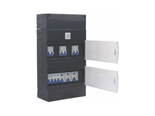 Foto van Groepenkast 3 fase met 6 eindgroepen Groepenkast 3 fase met 6 eindgroepen