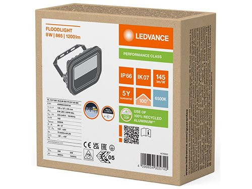 Foto van LED Bouwlamp 8W 6500K zwart LED Bouwlamp 8W 6500K zwart