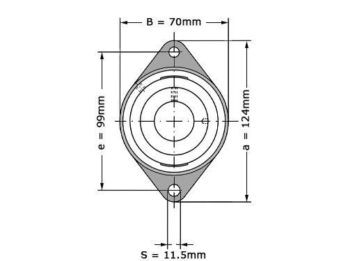 INA Lagerblok Ovaal PCFT25 (25mm)