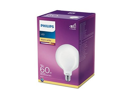 Philips LED Globe G120 E27 7-60W filament 2700K mat