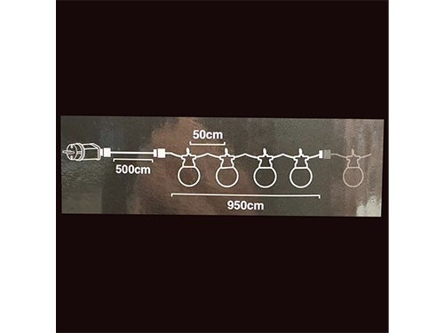 Feestverlichting 20 lampen G50 warmwit mat koppelbaar