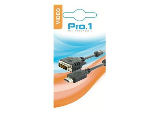 HDMI kabel HDMI naar DVI 18+1 male 2m