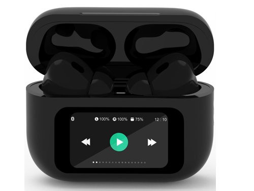 Foto van Bluetooth draadloze earbuds + LCD oplaadcase zwart Bluetooth draadloze earbuds + LCD oplaadcase zwart