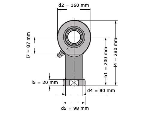 INA Stangkop GIR 70 DO 2RS (70x160x49mm)