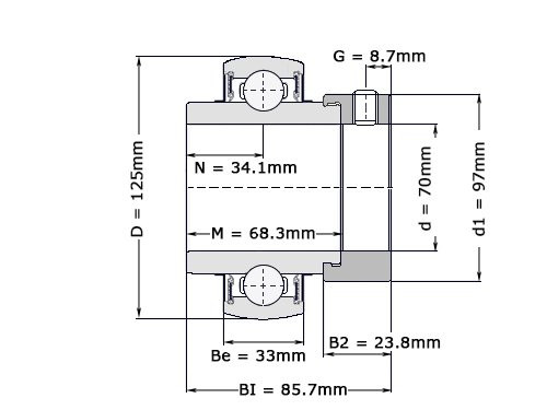 Foto van NTN Insert Lager UEL214 D1 (70mm) NTN Insert Lager UEL214 D1 (70mm)